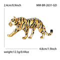Gold Tone Tiger Brooch with Black Enamel Stripes Decorative Lapel Accessory view 5