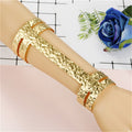 Gold Tone Wide Openwork Cuff Bracelets in Nine Geometric Designs view 7