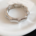 Gold Silver Bamboo Twist Hammered Open Cuff Bangles Six view 8