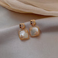 Gold Tone Opalescent Geometric Earrings in Six Designs view 10