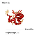 Coiled Chinese Dragon Enamel Brooch in Five Colors view 9