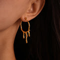 Liquid Drip Hoop Earrings Irregular Molten Metal Gold Steel view 1