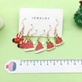 Enamel Christmas Stocking Santa Hat Bell Dangle Earrings Set of 3 Pairs view 3