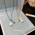 Double Faux Pearl Gourd Pendant Necklaces with Decorative Details view 2