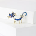 Enamel Long Tail Cat Brooch Gold Accents Four Colors view 8
