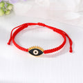 Red Woven Cord Lash Evil Eye Adjustable Bracelets in Six Colors view 2