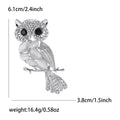 Owl Brooch with Cabochon Body in Three Metal Finishes view 8