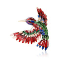 Colorful Enamel Hummingbird Brooch Pin in Blue or Red view 2