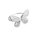 Silver Tone Openwork Butterfly Adjustable Open Ring For Women view 5