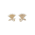 Crystal Floral Ear Clips with Bow and Fan Shaped Designs view 5