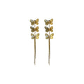 Gold Tone Leaf Branch Long Drop Earrings for Women view 5