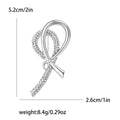 Open Loop Ribbon Brooch With Crystal Strand in Two Finishes view 7
