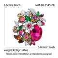 Large Faceted Glass Floral Cluster Brooch In Seven Colorways view 11