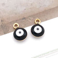 Gold Stainless Steel Round Turkish Evil Eye Charm Pendant for DIY Earrings Necklace Jewelry