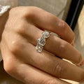 Three Round Stone Ring In Gold And Silver-Tone Finish view 3