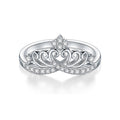 Silver Heart Crown Clear CZ Openwork Ring Sizes 6-10 view 5