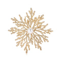 Textured Snowflake Coral Pearl Brooch Gold Silver Tone view 5