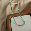Green Faceted Bead Necklaces White Tube Or Pearl Accents view 4