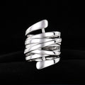 Multi-Rail Smooth Extra-Wide Open Ring In Gold And Silver Tones view 3