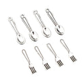 Miniature Spoon and Fork Pendant Charms in a Silver Tone view 5