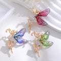 Gold Tone Silver Tone Angel Wing Crystal Three Designs Metal Brooch Pin view 2