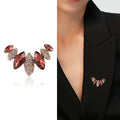 Marquise Crystal Collar Brooch In Blue And Pink Decorative Lapel Pin view 2