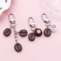 Coffee Bean and Cup Charm Keychains With Silver-Tone Lobster Clasps view 1