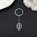 Antique Silver Openwork Four Leaf Clover Metal Keychain view 4