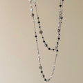 Crystal Beaded Double Strand Flower Necklace in Two Finishes view 4