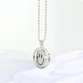 Silver Tone Reversible Smiley and Frown Spinner Pendant Necklaces view 7