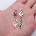 Enamel Treble Clef Charms in Four Colors with Crystal Accent view 1