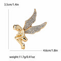 Polished Crystal Winged Angel Metal Brooch in Two Finishes view 4