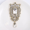 Large Crystal Statement Brooch Emerald Cut Drop Pendant Pin view 6