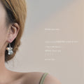 Silver Tone White Pearl And Pale Blue Stone Chip Hook Earrings view 2