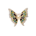 Gold Tone Butterfly Crystal Enamel Metal Brooch Pin view 5