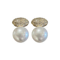 Crystal Bow and Pearl Clip On Earrings Statement Jewelry Design view 5