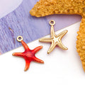 Color Enamel Stainless Steel Starfish Charm Pendant for DIY Ocean Bracelet Jewelry Making