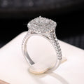 Silver Tone Layered Halo Ring With Clear Round Stones view 3