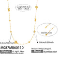 Gold Stainless Steel Heart Bear Cross Long Layered Charm Necklace view 6