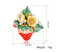 Red Gold Tone Strawberry Crystal Fifteen Designs Metal Brooch Pin view 6