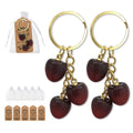 Dark Red Three Cherry Charm Keychain Gold Split Ring view 1