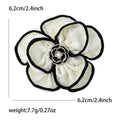 Large Fabric Camellia Brooch in Black or Ivory White view 7