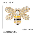 Crystal Wing Bee Brooch With Yellow Black Enamel Stripes view 6