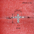 Silver Tone Clear Stone Cross Band Ring Sizes 6 to 10 view 4