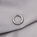 Stainless Steel Thick Circle Huggie Hoop Earring Silver Tone view 1