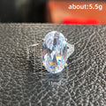 Silver Oversize Oval Clear Stone Ring In A Polished Decorative Design view 4