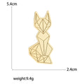 Geometric Fox Metal Brooch in Detailed Metal and Crystal Design view 5
