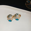 Gold Tone Blue Starfish Shell Coral Necklace And Earring Designs view 7