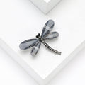 Acrylic Dragonfly Brooch in Metal with Translucent Wings and a Slim Crystal-set Body view 2