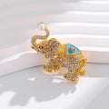 Flower Crystal Metal Brooch Pin 4.3 x 3 cm for Jackets and Lapels view 5